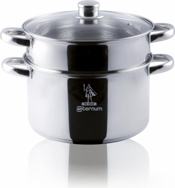 Aeternum Vaporiera per Induzione 22 cm con 2 Manici colore Acciaio Satinato - La Divina
