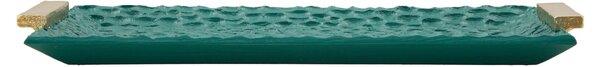 Svuotatasche Grent superficie texturizzata in tonalit� verde dimensioni 34x19.3x H3,5 cm, peso 0,13 kg, manici dorati