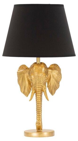 Lampada da tavolo in metallo nero con Pappagalli PARROTS dorato Dimensioni � 30xh 62,5 cm in metallo dorato paralume in tessuto Nero
