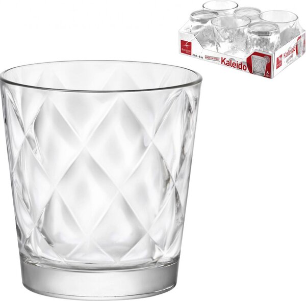 Bormioli Rocco Vassoio 6 Bicchieri Vetro Kaleido Acqua cl24 128756VNA021990