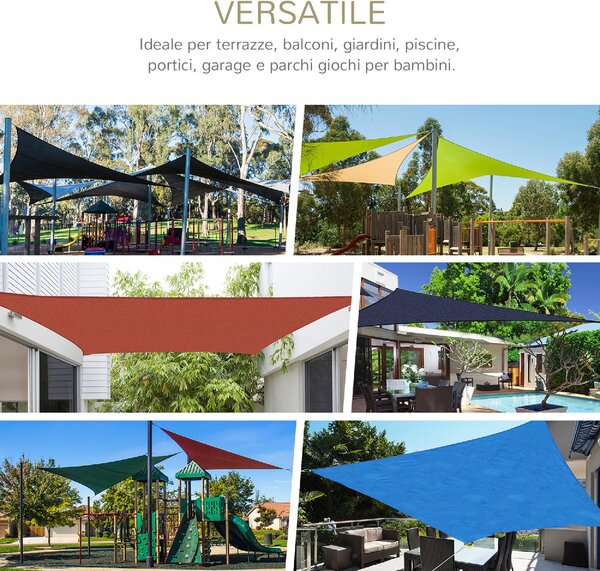 VivaGarden Vela Ombreggiante Impermeabile Rettangolare 3x4 mt in HDPE con Protezione raggi UV colore Crema
