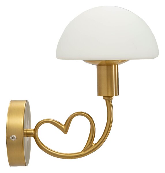 Lampada da parete Applique in metallo dorato LOVY GOLD Dimensioni 24x13x h 76 cm Vetro satinato dalla forma geometrica e regolare