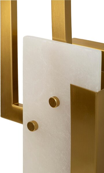 Lampada da parete in metallo dorato WALL LAMP CUBE Dimensioni 15x8x h 33 cm Vetro satinato dalla forma geometrica e regolare