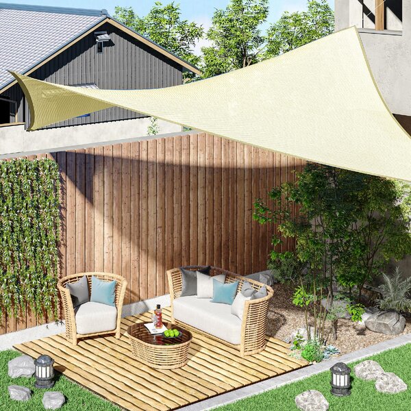 VivaGarden Vela Ombreggiante Impermeabile Rettangolare 3x4 mt in HDPE con Protezione raggi UV colore Crema