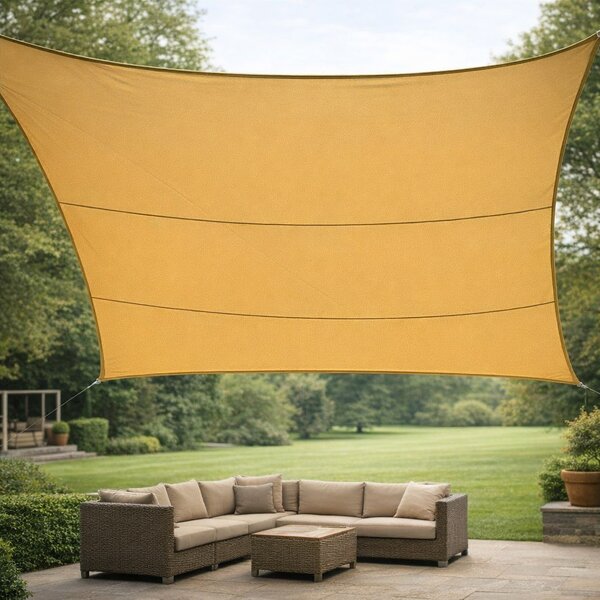 Giardini del Re Vela Ombreggiante Quadrata 5x5 mt in Poliestere colore Beige