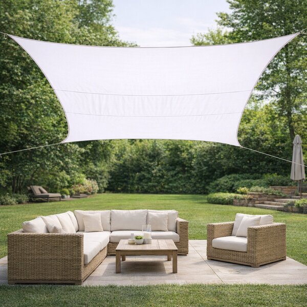Giardini del Re Vela Ombreggiante Quadrata 5x5 mt in Poliestere colore Bianco
