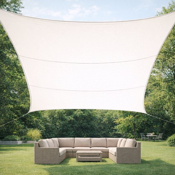 Giardini del Re Vela Ombreggiante Quadrata 5x5 mt in HDPE colore Bianco