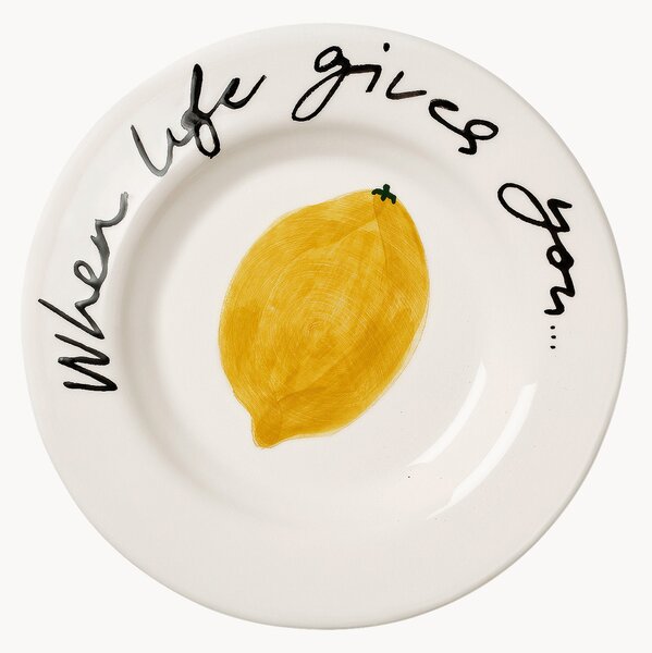Piatto da dessert dipinto a mano Lemon
