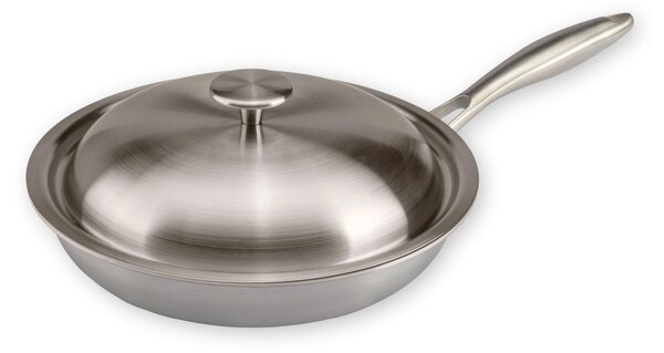 Batteria di pentole in Titanio 7 pezzi TRITANIA ZERO-TOXIC, Zero Nickel superficie di cottura in titanio massiccio al 100x100 con Wok Saltapasta
