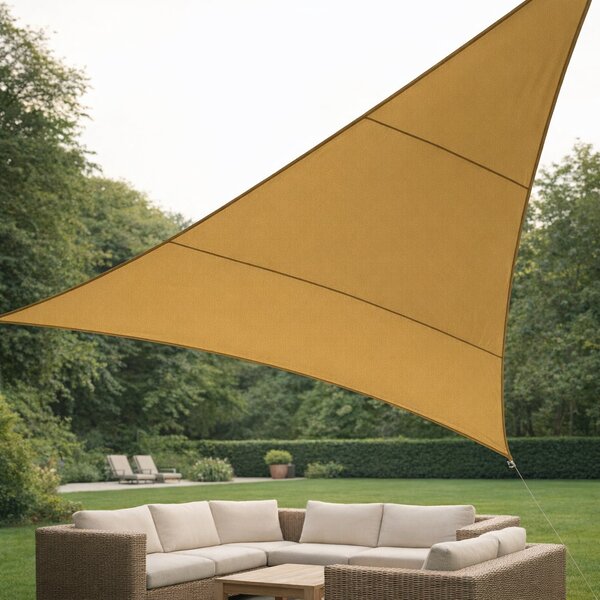 Giardini del Re Vela Ombreggiante Triangolare 5x5x5 mt in Poliestere colore Beige