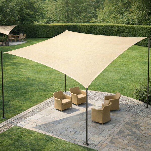 LIF Vela Ombreggiante Quadrata 5x5 mt in Polietilene con Protezione raggi UV colore Beige - Square