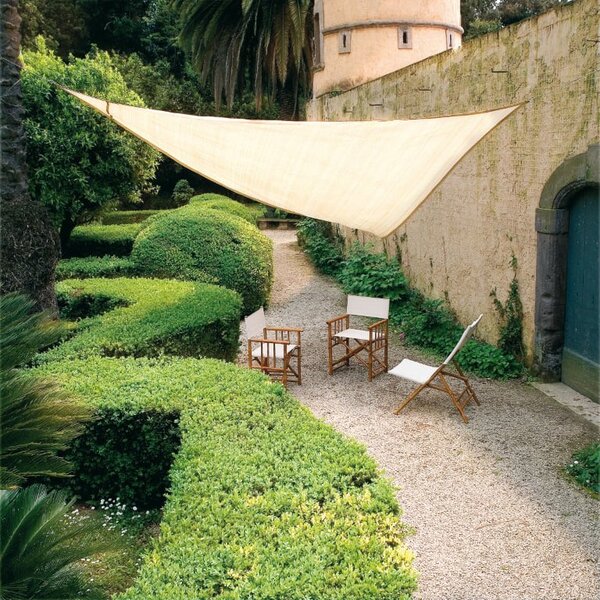Giardini del Re Vela Ombreggiante Triangolare 5x5x5 mt in Poliestere colore Beige