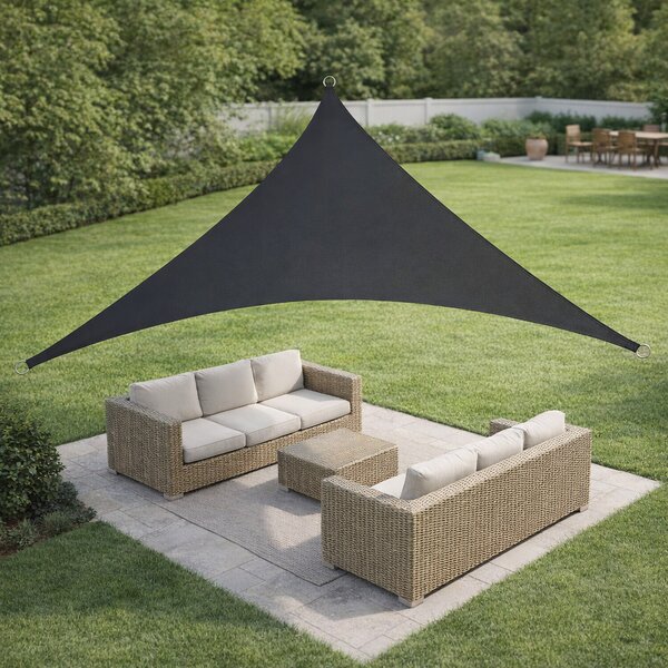 Stars Vela Ombreggiante Triangolare 3,6x3,6x3,6 mt in Poliestere con Protezione raggi UV colore Grigio - Luxury