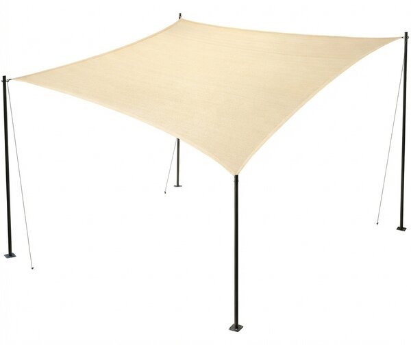 LIF Vela Ombreggiante Quadrata 5x5 mt in Polietilene con Protezione raggi UV colore Beige - Square