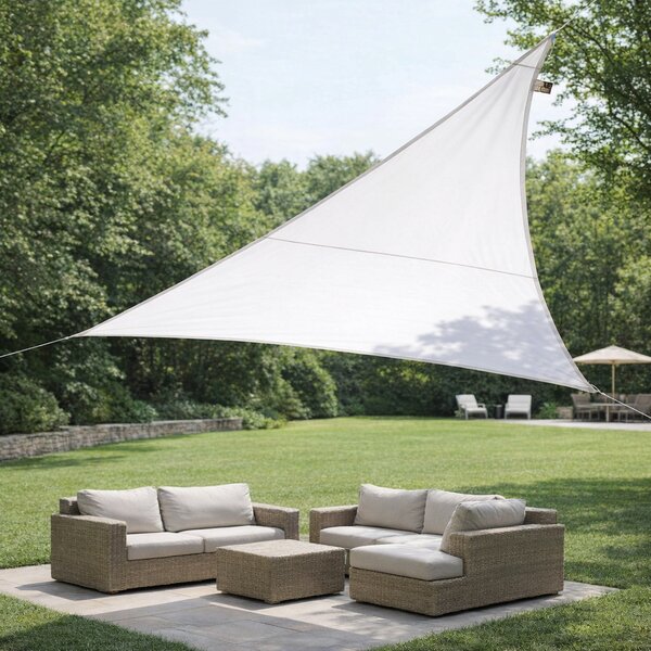 Giardini del Re Vela Ombreggiante Triangolare 5x5x5 mt in Poliestere colore Bianco
