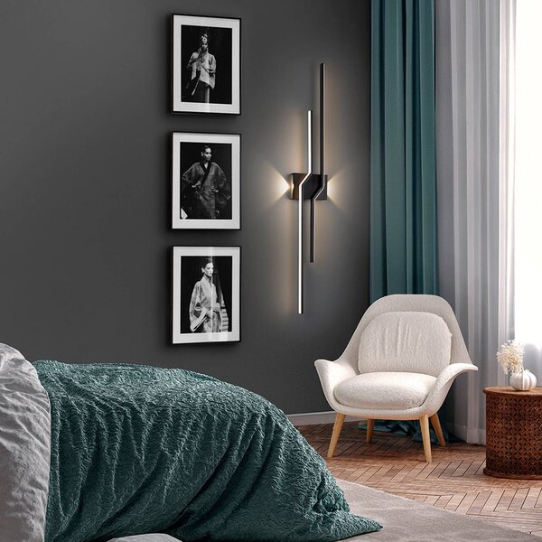 Schuller Valencia Applique da parete a LED Zig Zag, Nero, Soggiorno / Sala da pranzo, Alluminio, Moderno, Applique a LED
