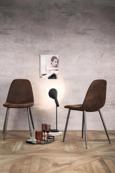 Sedia in Similpelle Brigitte Kitchen & Living 44x50xH84 cm, Colore Tortora e Tortora Vintage, Materiale Metallo