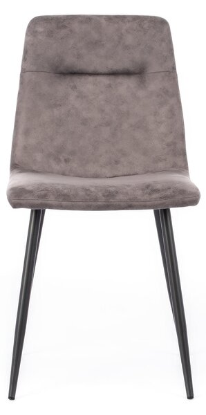 Sedia in Similpelle Lea Design twist 48,5x49xH88 cm, Grigio Vintage, Struttura in Metallo