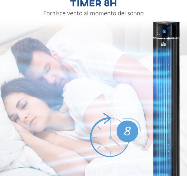 DecHome Ventilatore a Colonna 60W con 3 Velocit 3 Modalit e Timer 8h in ABS 32x106.8 cm colore Nero - 77MV90