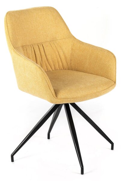 Sedia Caratterizzata da invitanti braccioli e dalla forma della seduta a conchiglia MODELLO GAIA dimensioni 56x56x h 87 cm - peso 18,5 kg sedia in tessuto Rivestimento Giallo