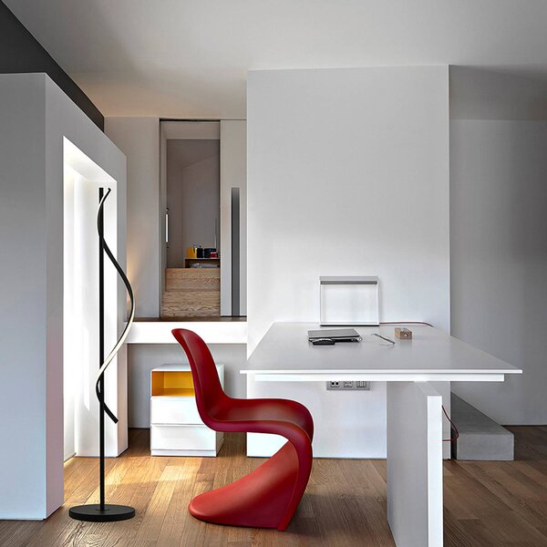 Schuller Valencia Lampada da terra a LED Boa, Nero, Soggiorno / Sala da pranzo, Alluminio, Moderno, Lampada LED da terra