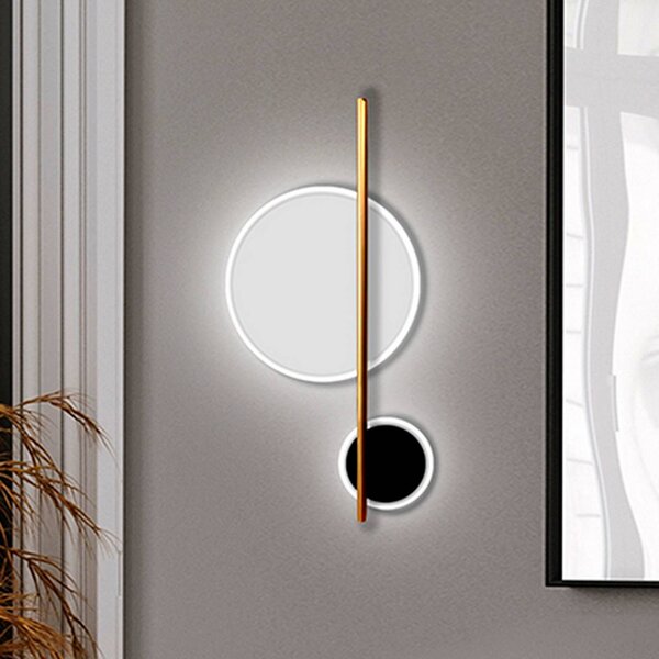 Schuller Valencia Applique da parete a LED Duo, Ottone / Oro, Soggiorno / Sala da pranzo, Alluminio, Moderno, Applique a LED