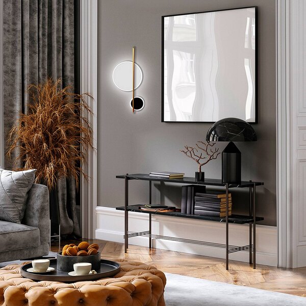 Schuller Valencia Applique da parete a LED Duo, Ottone / Oro, Soggiorno / Sala da pranzo, Alluminio, Moderno, Applique a LED