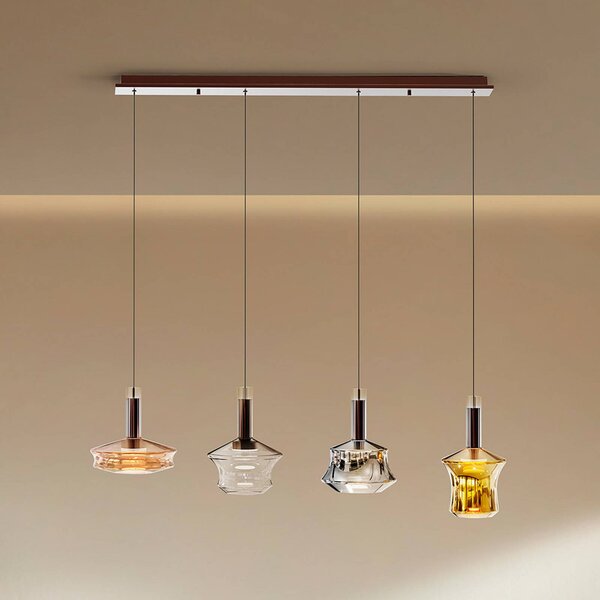Schuller Valencia Lampada a sospensione in vetro Scarlett, dimmerabile, Multicolore, Soggiorno / Sala da pranzo, Vetro, Lampada a sospensione