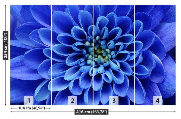 Carta da parati Fiore blu 104x70 cm