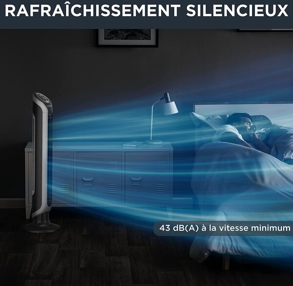 Rowenta Ventilatore a Colonna Torre senza Pale 3 Velocit con Telecomando e Timer Oscillante colore Nero - VU6670 Eole Infinte