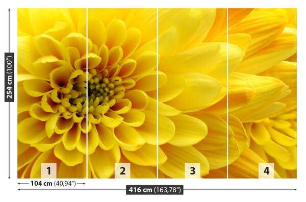 Carta da parati Fiore giallo 104x70 cm