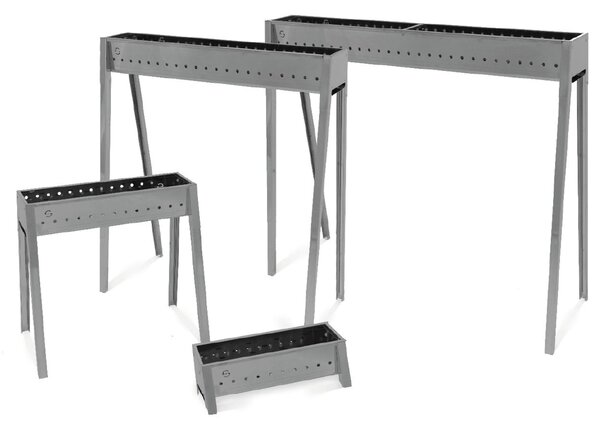 Fornacella Trasportabile cuoci spiedini senza Gambe In ferro ideal per camino Dimensioni 39 cm cm forma quadrata colore cromo