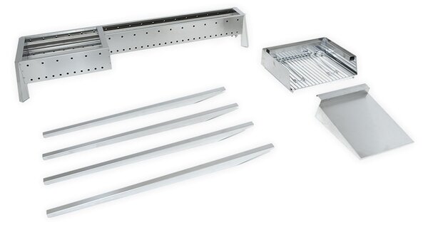 Barbecue a Carbone Carbonella in Acciaio MIAMI GRILL 800-400 Dimensione 120x30xh 83 cm In acciaio INOX AISI 430 Peso13 kg inox lucido