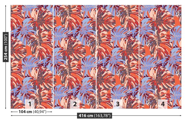 Carta da parati Foglie tropicali 104x70 cm