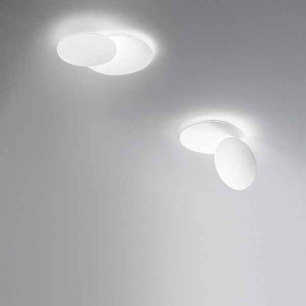 Plafoniera Moderna Drum Metallo Bianco Acrilico Led 33W 3000K