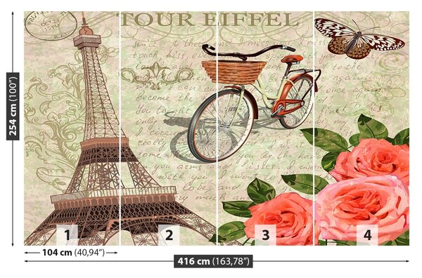 Carta da parati Paris vintage 104x70 cm