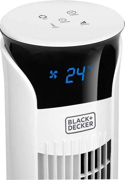 Black & Decker Ventilatore a Colonna Torre senza Pale 3 Velocit Oscillante con Telecomando e Timer colore Bianco - BXEFT49E