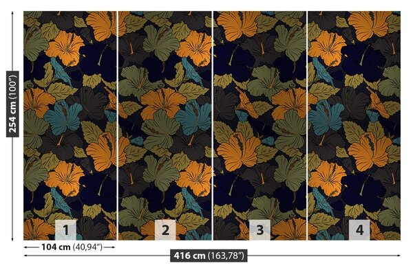 Carta da parati Fiori di ibisco 104x70 cm