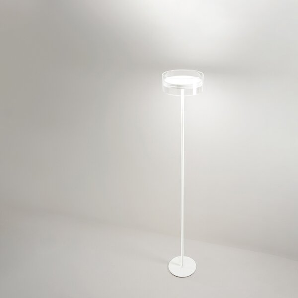 Piantana Contemporanea Aere Metallo Bianco Vetro Led 20W 3000K