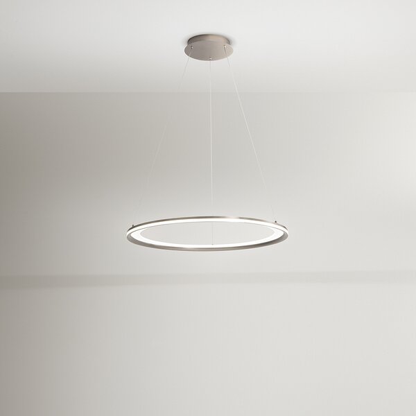 Sospensione Contemporanea Edge Alluminio Grigio Acrilico Led 66W 3000K