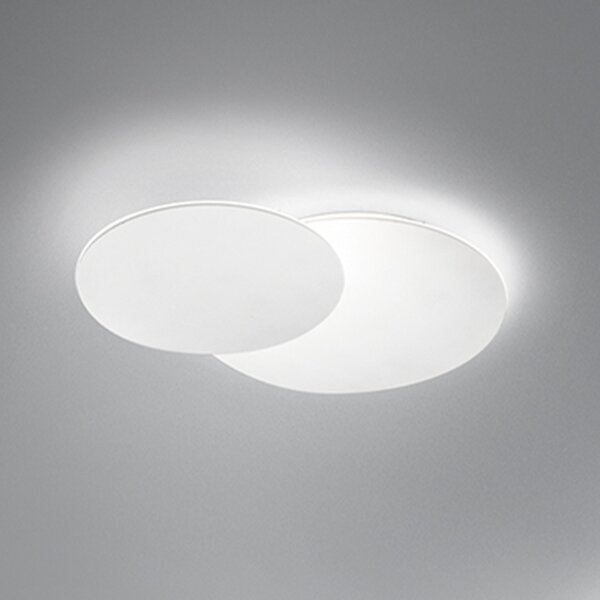Plafoniera Moderna Drum Metallo Bianco Acrilico Led 33W 3000K