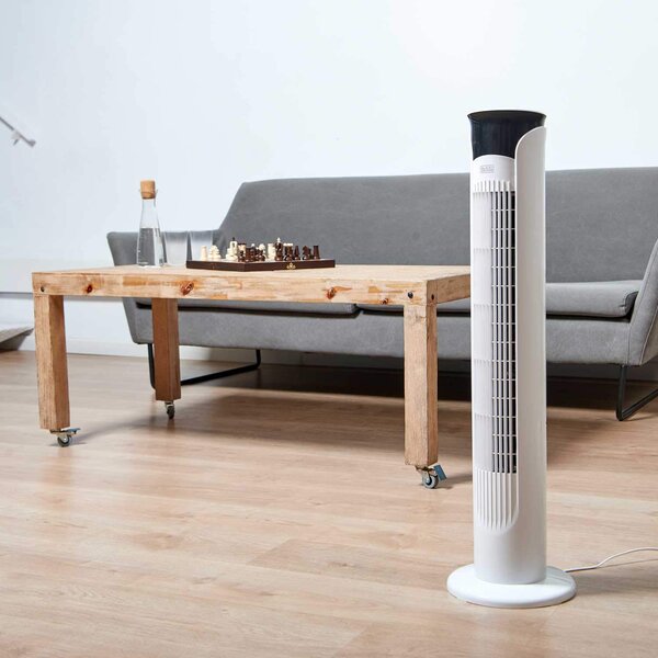 Black & Decker Ventilatore a Colonna Torre senza Pale 3 Velocit Oscillante con Telecomando e Timer colore Bianco - BXEFT48E