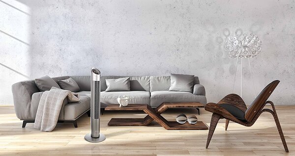 Argo Ventilatore a Colonna Torre senza Pale 3 Velocit con Telecomando e Timer Oscillante colore Silver - Aspire Tower
