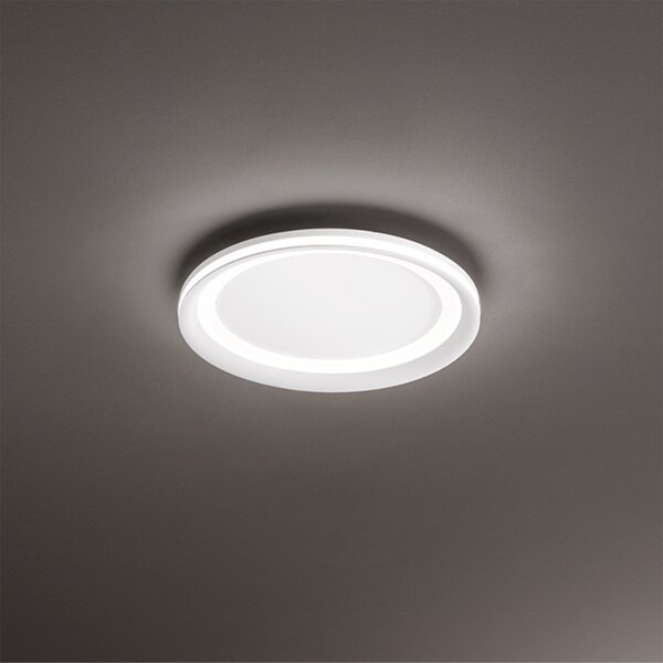 Plafoniera Contemporanea Edge Alluminio Bianco Acrilico Led 66W 3000K