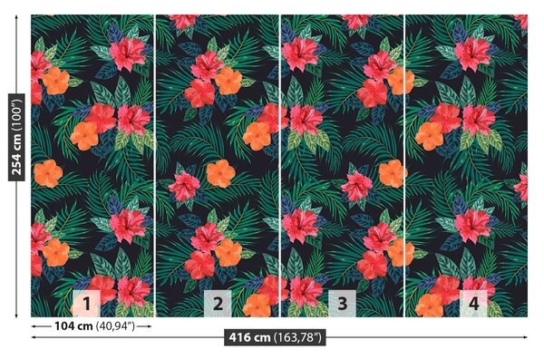 Carta da parati Fiori tropicali 104x70 cm