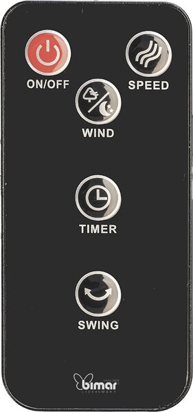 Bimar Ventilatore a Colonna Torre senza Pale 3 Velocit Oscillante con Timer e Telecomando colore Nero - VC112