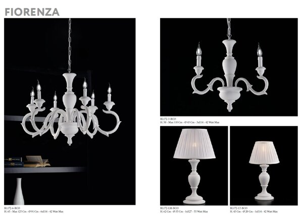 Lumetto Fiorenza in Legno Avorio e Oro, 20x43 cm, 1xE14 - 42 Watt Max, Avorio Foglia Oro