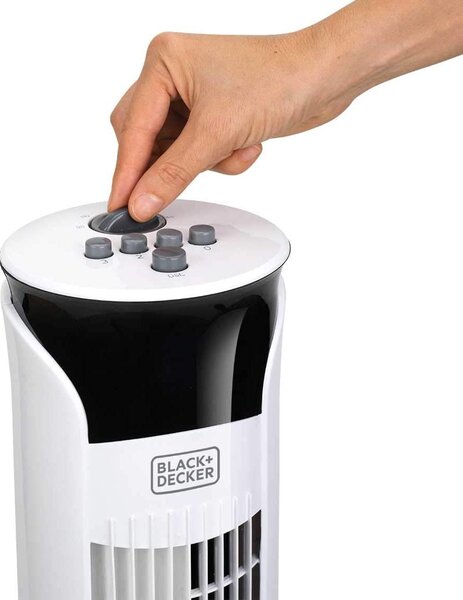 Black & Decker Ventilatore a Colonna Torre senza Pale 3 Velocit Oscillante con Timer colore Bianco - BXEFT47E