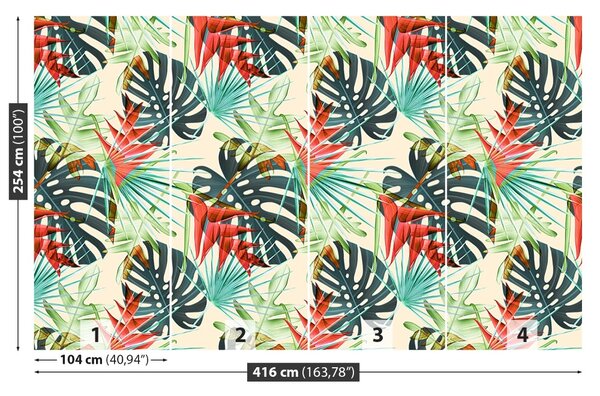 Carta da parati Foglie tropicali 104x70 cm