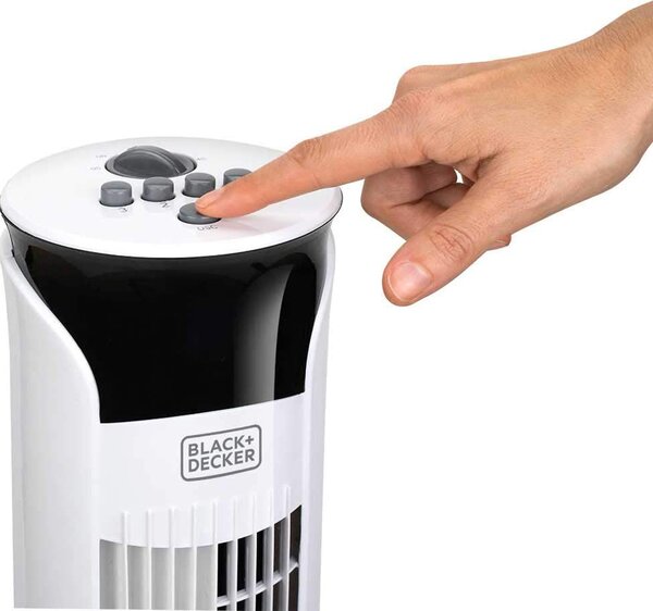 Black & Decker Ventilatore a Colonna Torre senza Pale 3 Velocit Oscillante con Timer colore Bianco - BXEFT47E